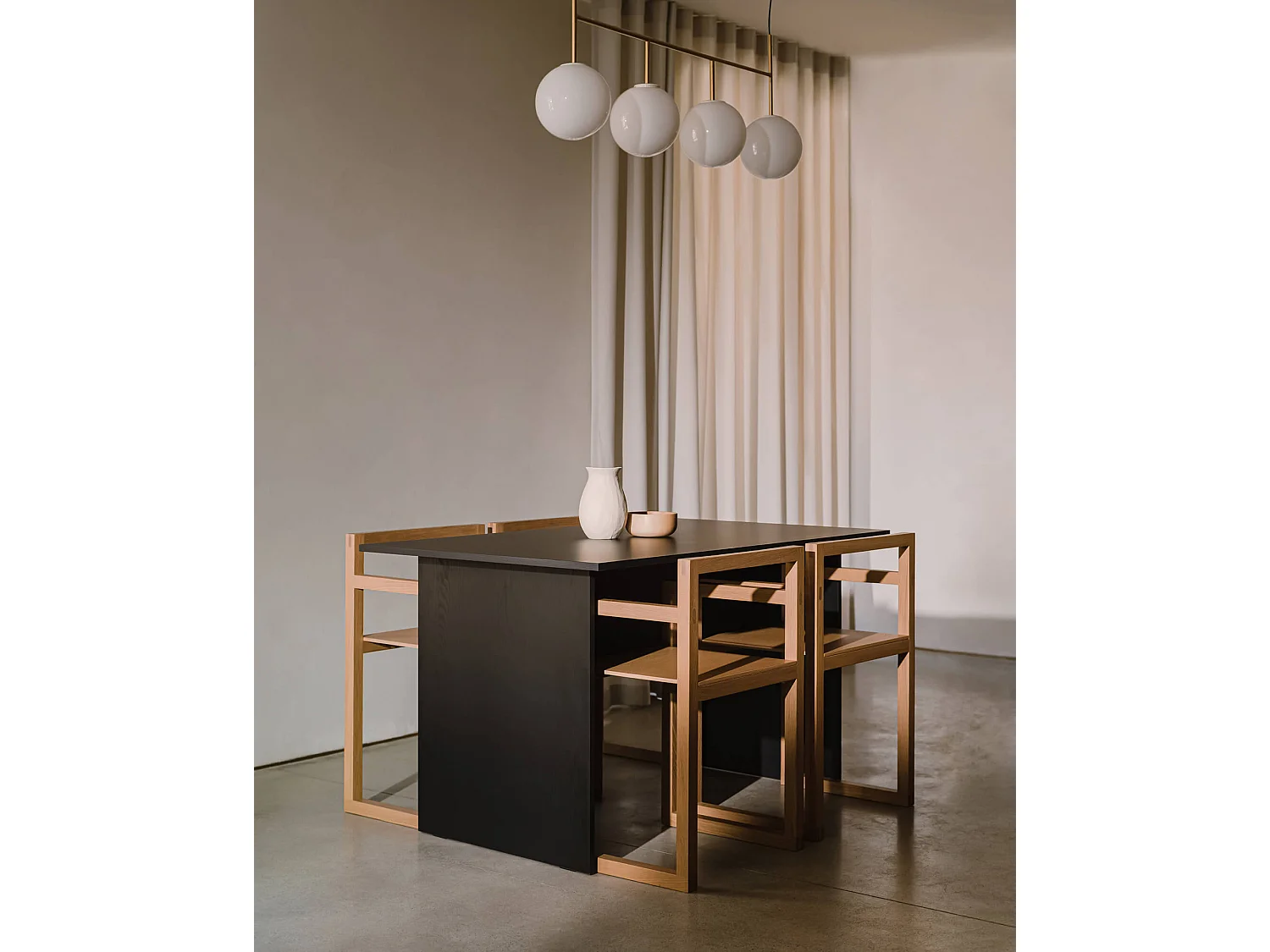 Hett Tafel 130 x 80 cm - Vulcano Black Oak, Melamine fineer