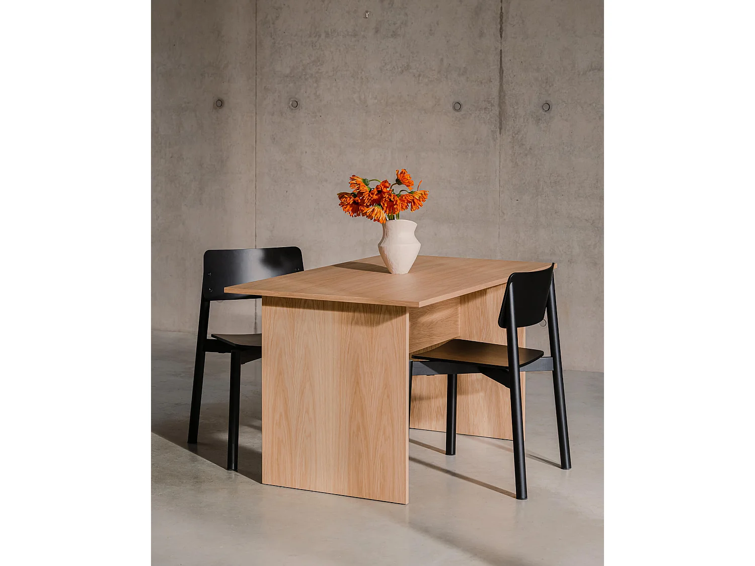 Hett Tafel 130 x 80 cm - Vulcano Black Oak, Melamine fineer
