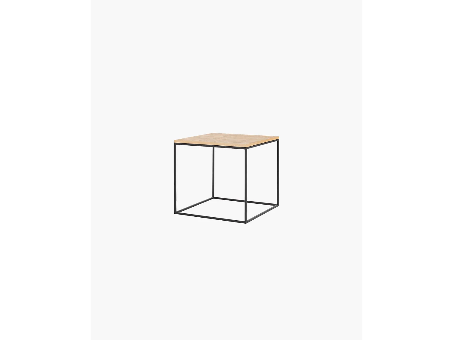 Pouf Feo - pouf carré minimaliste en chêne noir avec coussin en laine