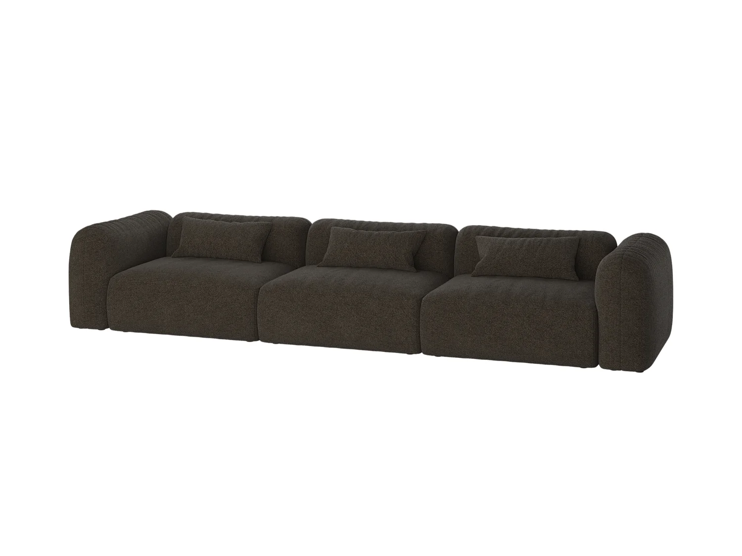 Canapé Yaro 4 places - tissu 100% polyester, assise moelleuse, convertible