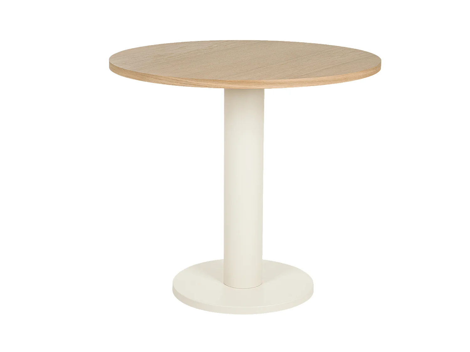 Sool Cafétabel 80 cm - ronde eiken fineer tafel met stalen onderstel