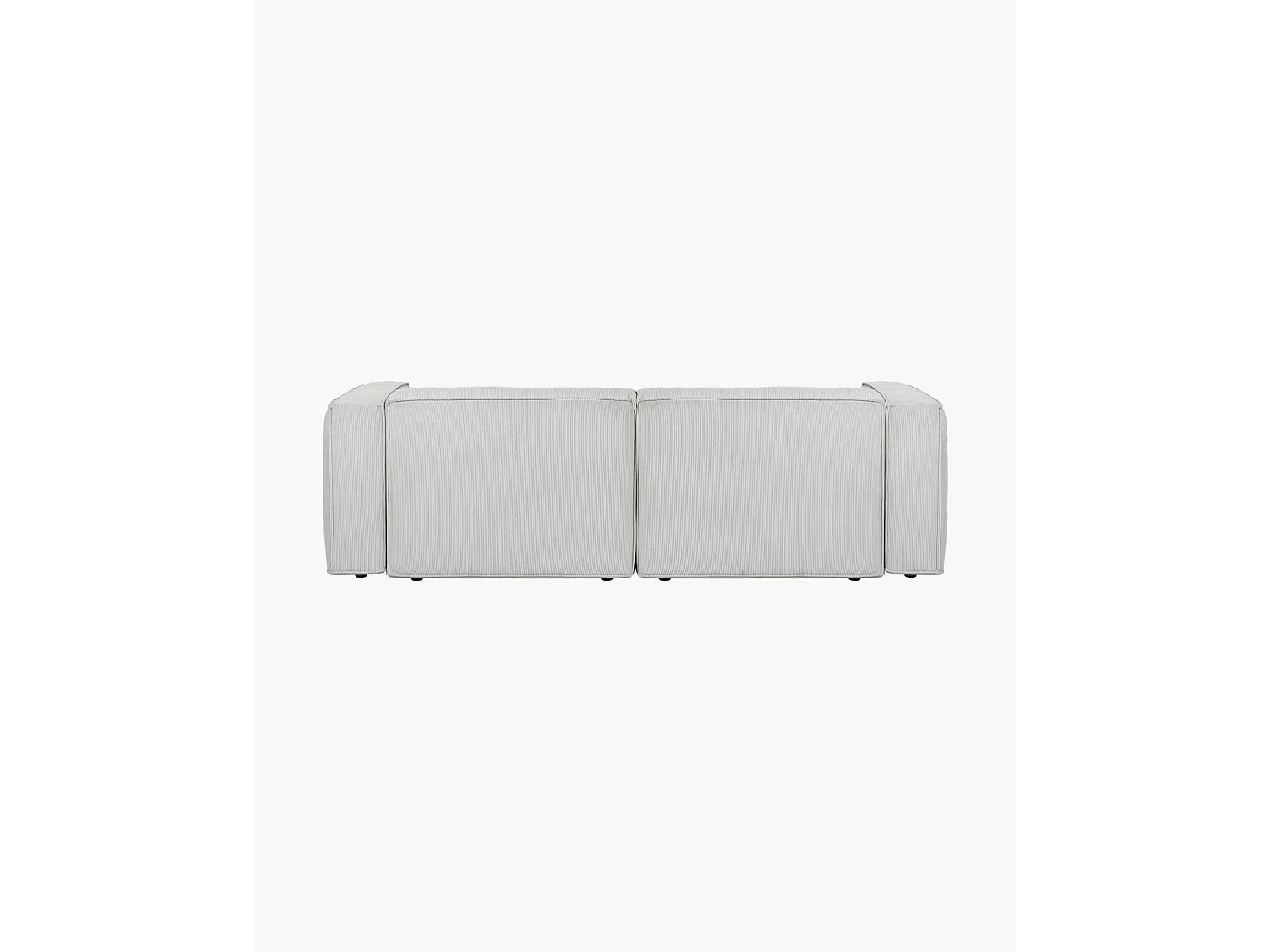 Canapé d'angle convertible 3 places noo.ma en velours côtelé gris clair - 243 x 120 cm