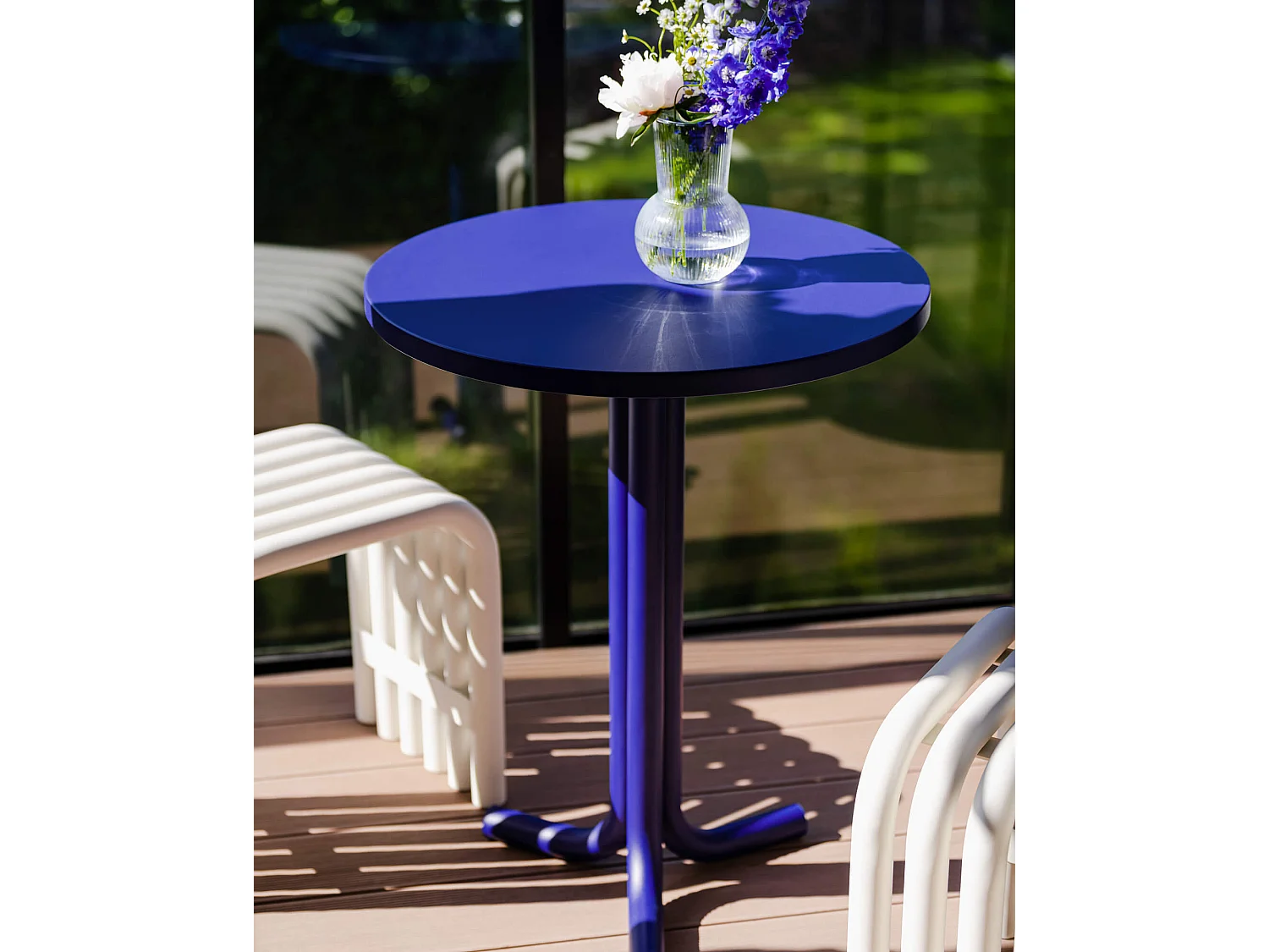 Table de bistrot Nokk - acier galvanisé 59 x 59 x 73 cm, usage intérieur et extérieur