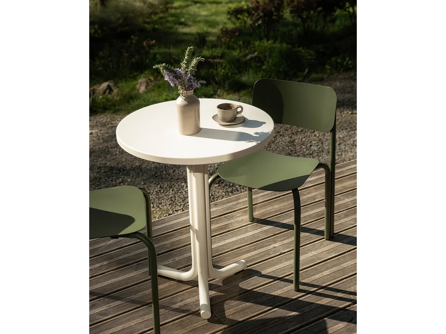 Table de bistrot Nokk - acier galvanisé 59 x 59 x 73 cm, usage intérieur et extérieur