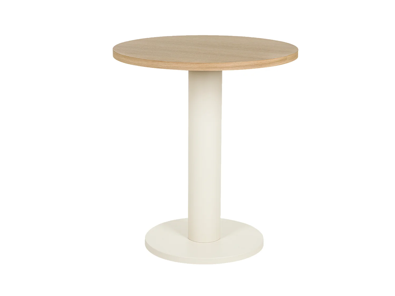 Sool Cafétafel 65 cm - rond fineerblad eiken, stalen onderstel