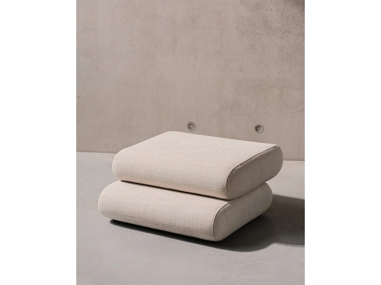 Pouf Taso - pouf rectangulaire moderne, tissu haute qualité