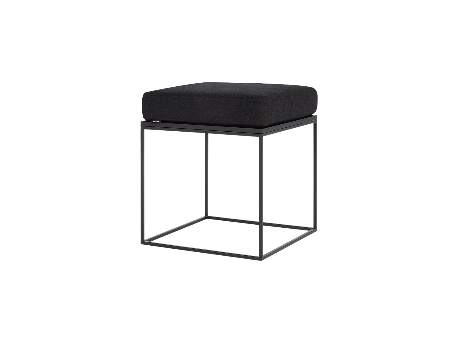 Pouf Feo - pouf carré minimaliste en chêne noir avec coussin en laine