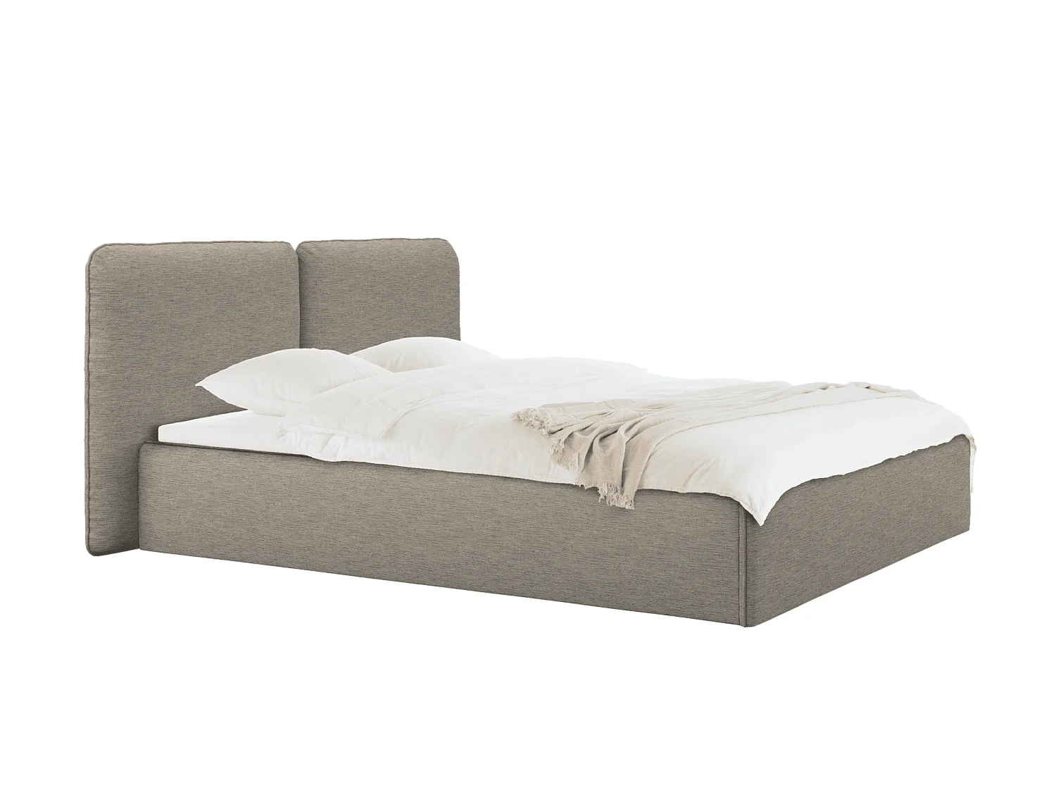 noo.ma Polsterbett Melu mit integriertem Stauraum, leuchtend braun