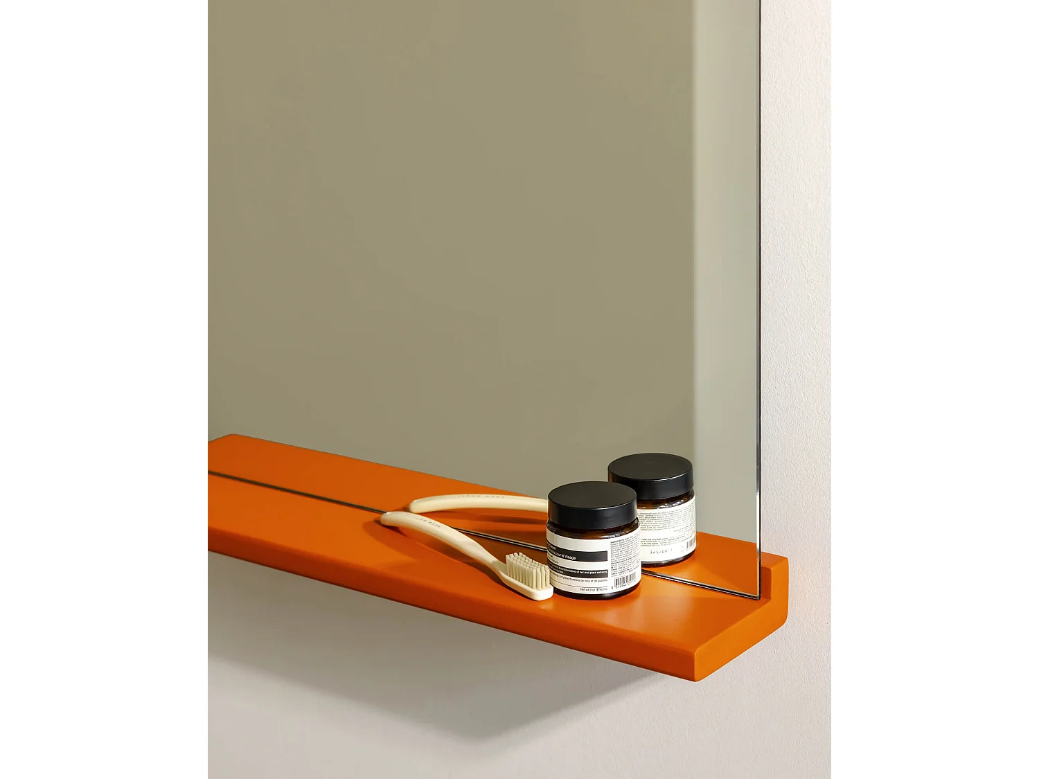 noo.ma geometrische minimalistische spiegel 50x75 cm, eiken houten frame, twee‑kleurig