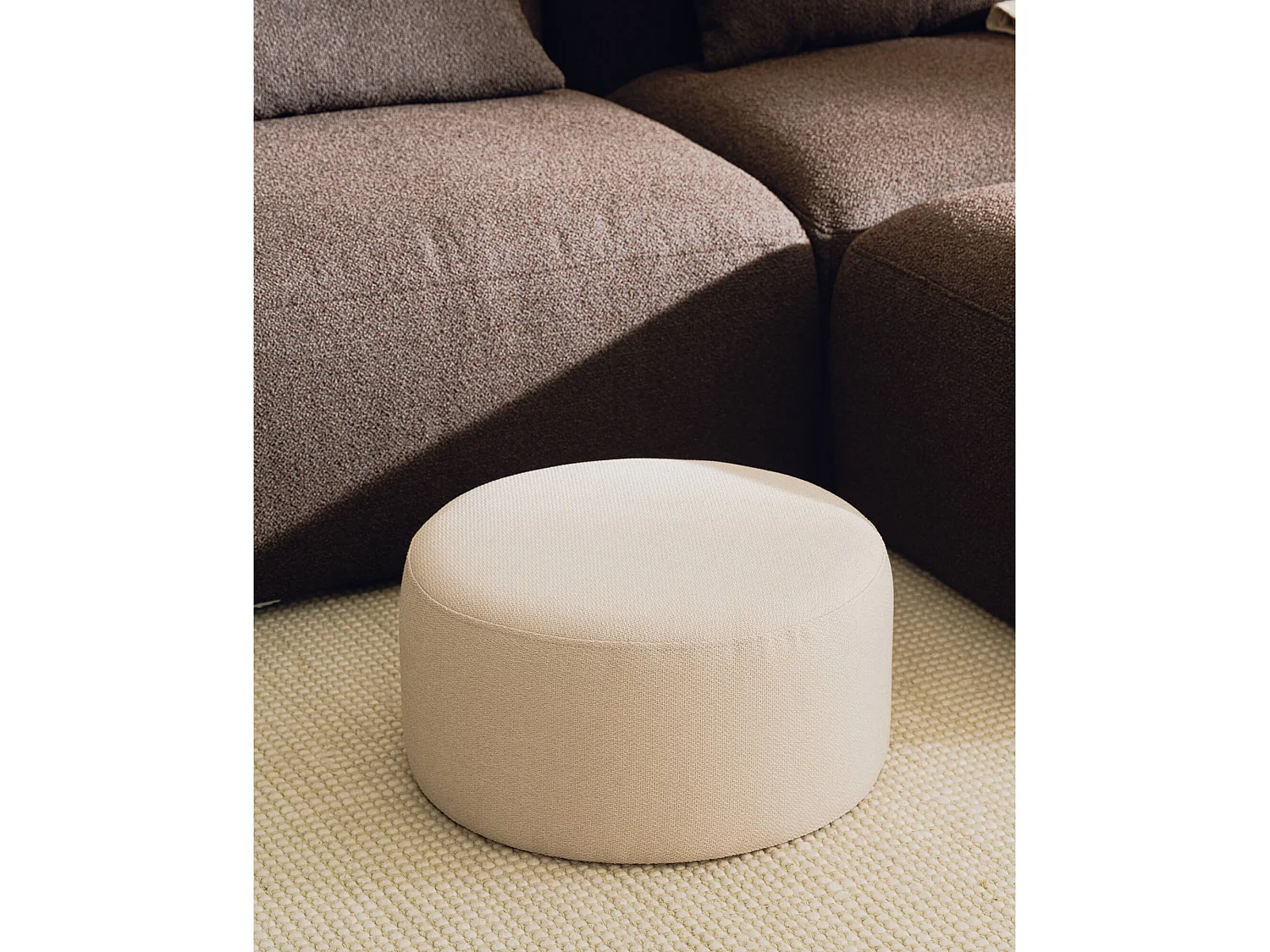 noo.ma Pouf Folk petit - carré 50x50x25 cm, minimaliste moderne