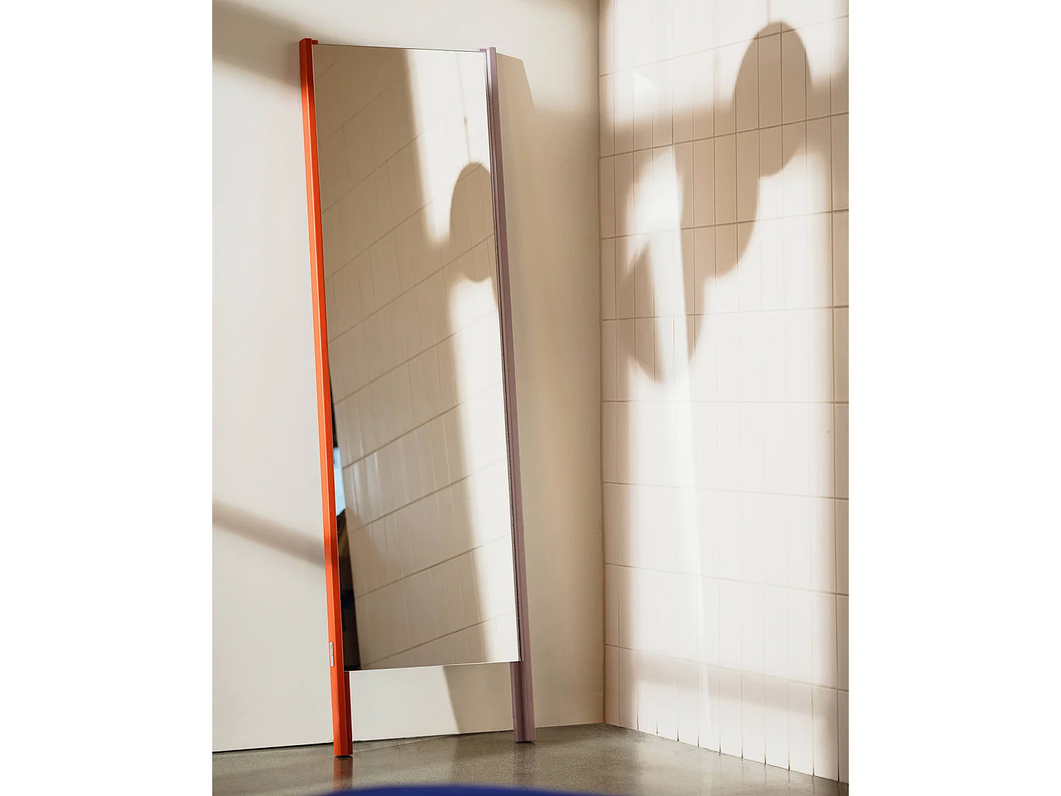 Miroir mural Lun - cadre bicolore ou chêne, 166 x 49 x 4 cm