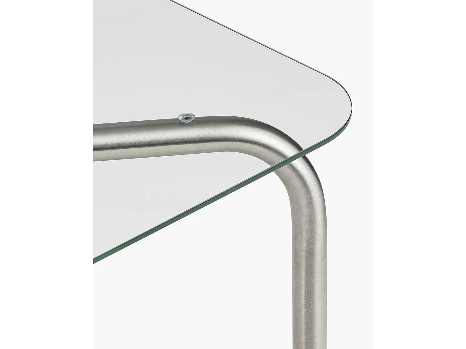 Table basse industrielle noo.ma 80x80 cm plateau verre pieds acier brossé
