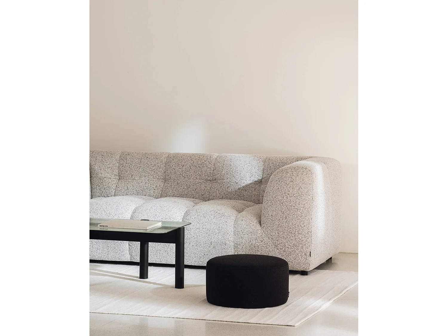 noo.ma Pouf Folk petit - carré 50x50x25 cm, minimaliste moderne