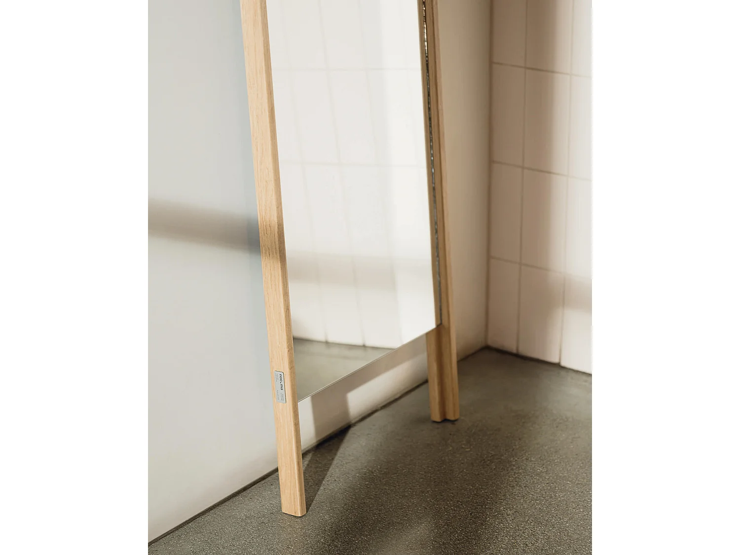 Miroir mural Lun - cadre bicolore ou chêne, 166 x 49 x 4 cm
