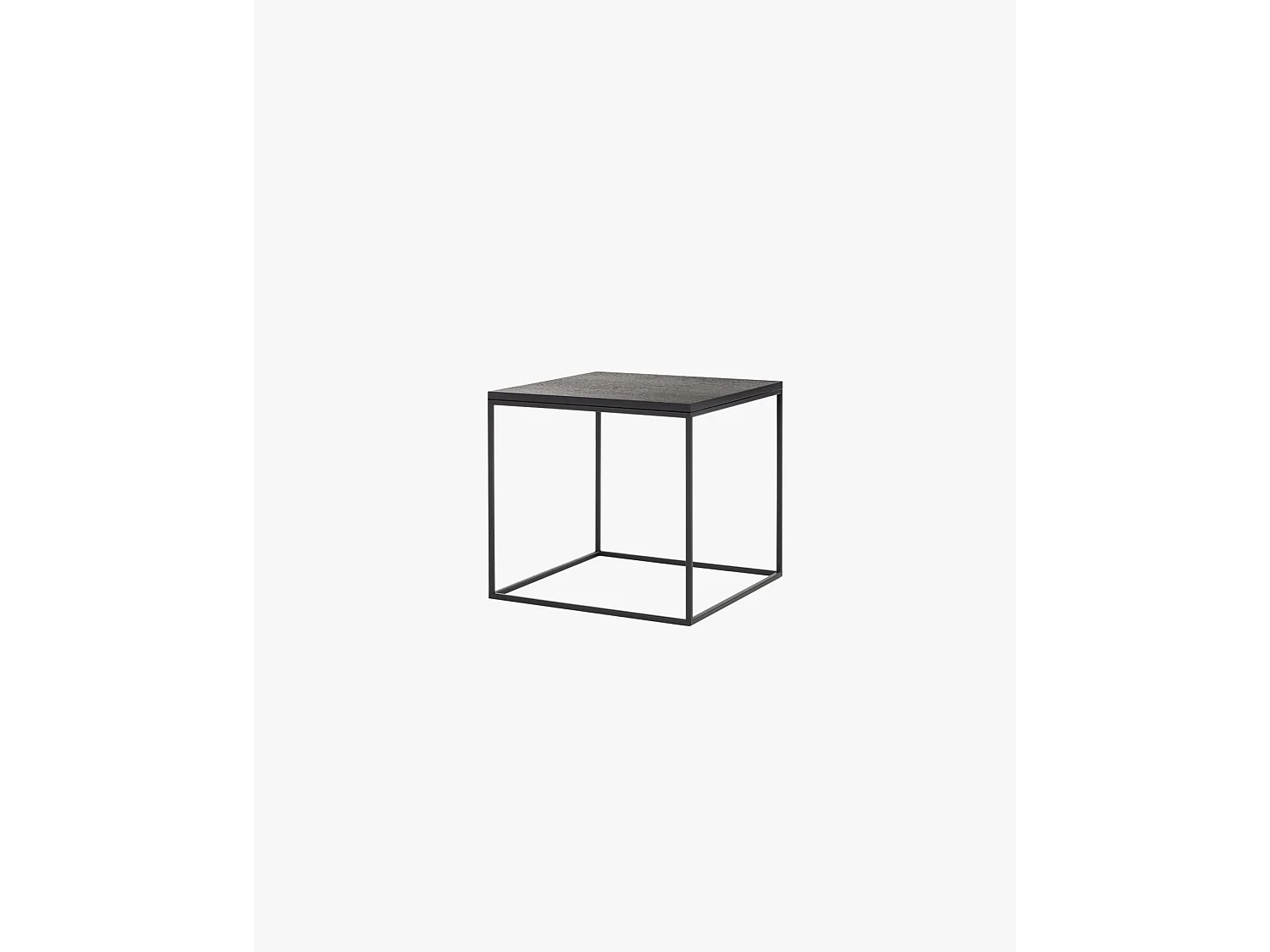 Pouf Feo - pouf carré en placage chêne noir avec coussin amovible en laine