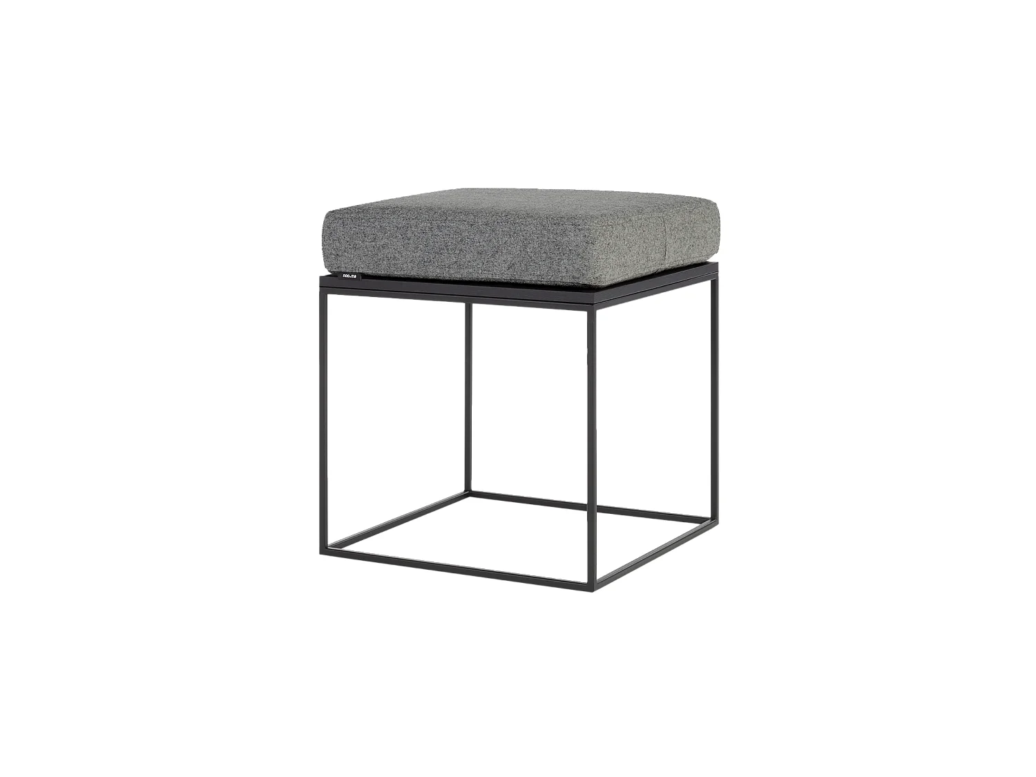 Pouf Feo - pouf carré en placage chêne noir avec coussin amovible en laine