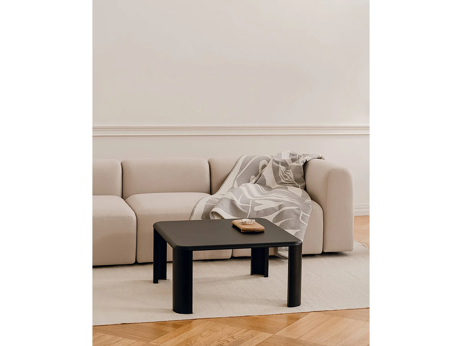Fli Salontafel 80x80x40 cm - Vulcano Black, Matt, Board en Metaal