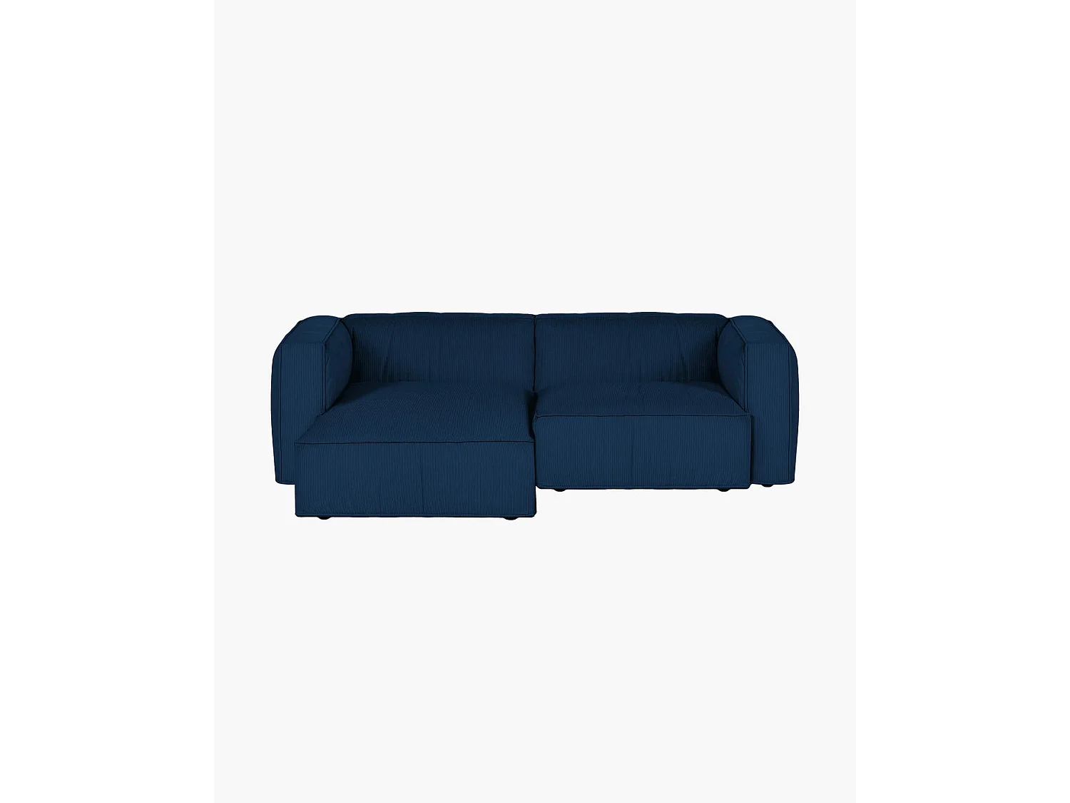Canapé d’angle convertible 3 places noo.ma velours côtelé Storm Blue 243 cm