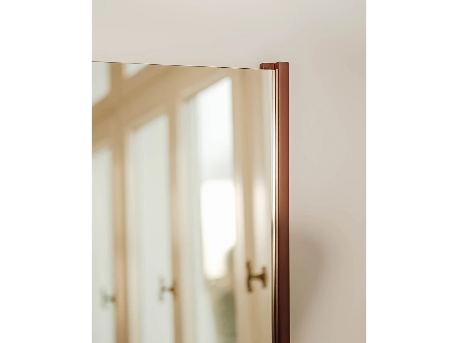 Lun staande spiegel - 166 cm hoog, eiken frame, tweekleurig of oak finish