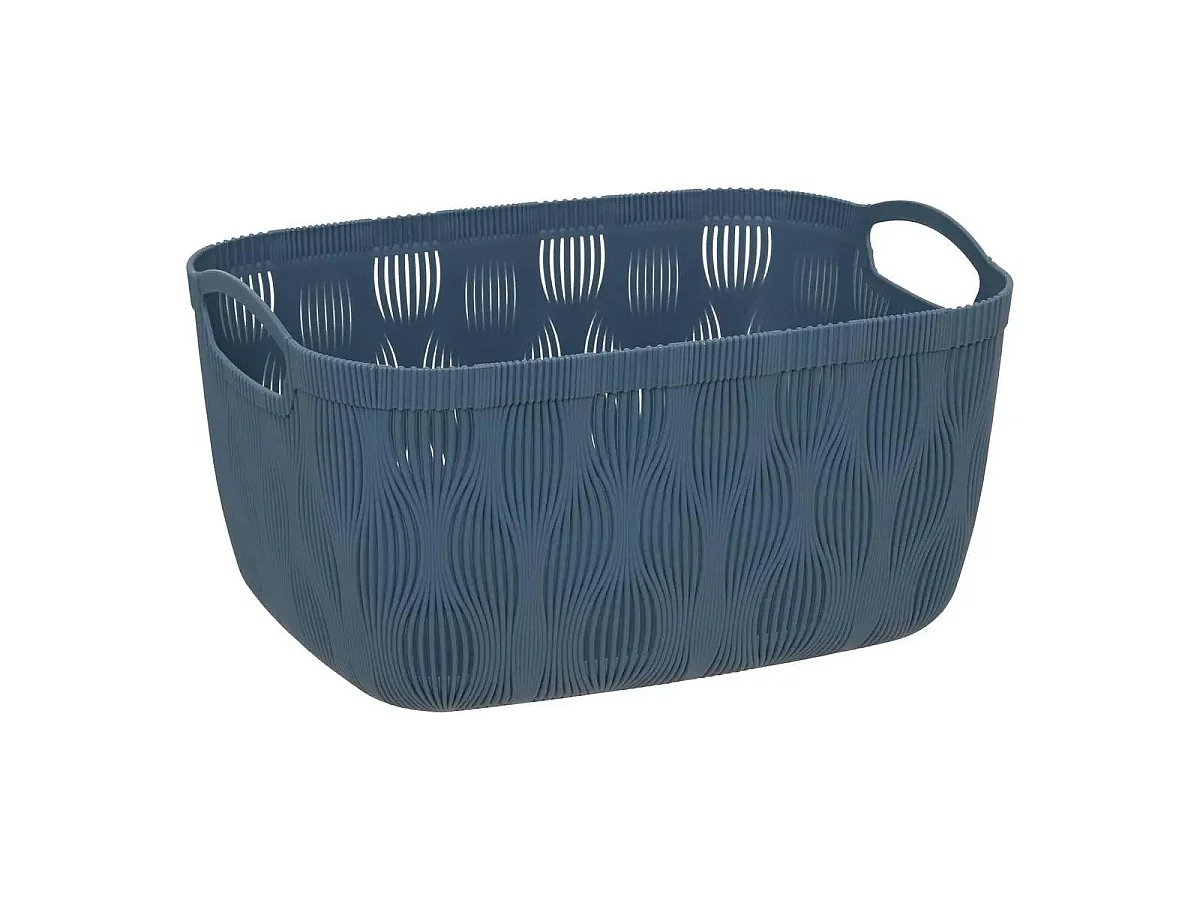 Panier de Rangement Design "Leaf" 15L Bleu Gris