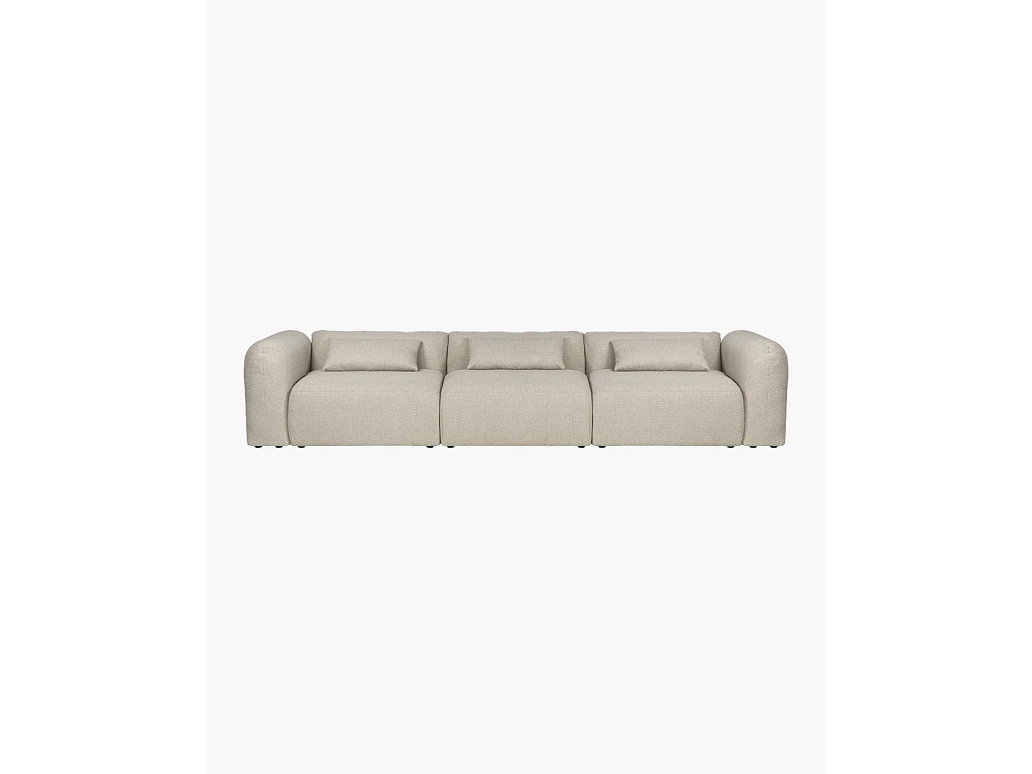 Canapé Yaro 4 places - tissu 100% polyester, assise moelleuse, convertible