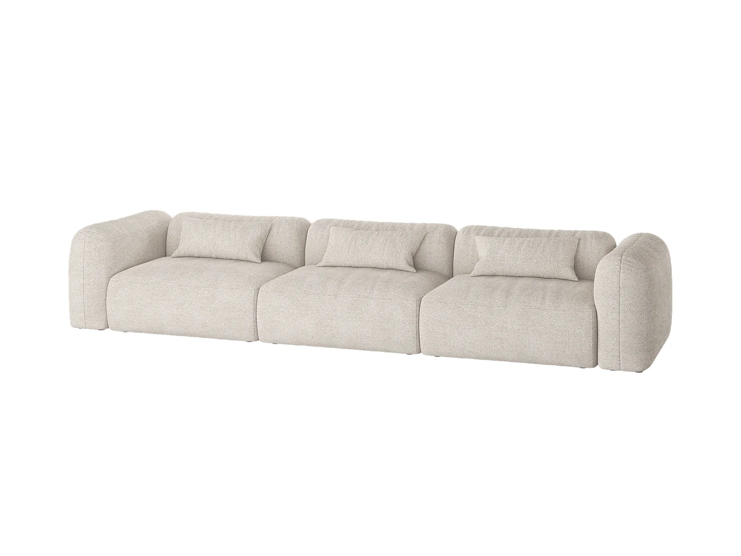 Canapé Yaro 4 places - tissu 100% polyester, assise moelleuse, convertible