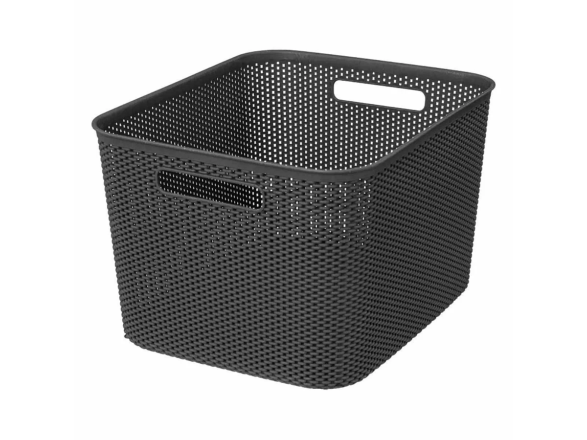 Panier de Rangement "Crochet" 21cm Gris Anthracite