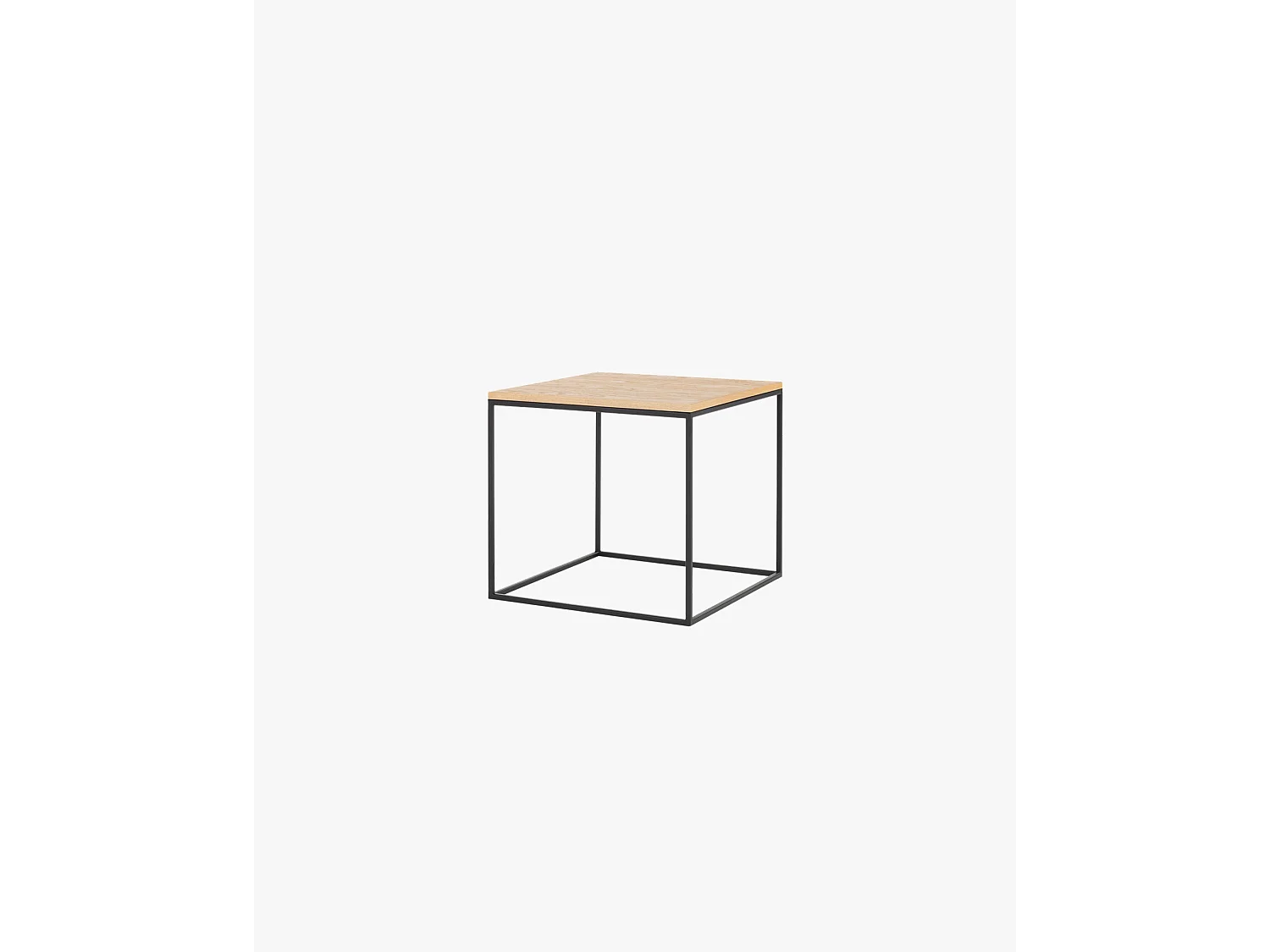 Pouf Feo - pouf carré minimaliste en chêne noir avec coussin en laine