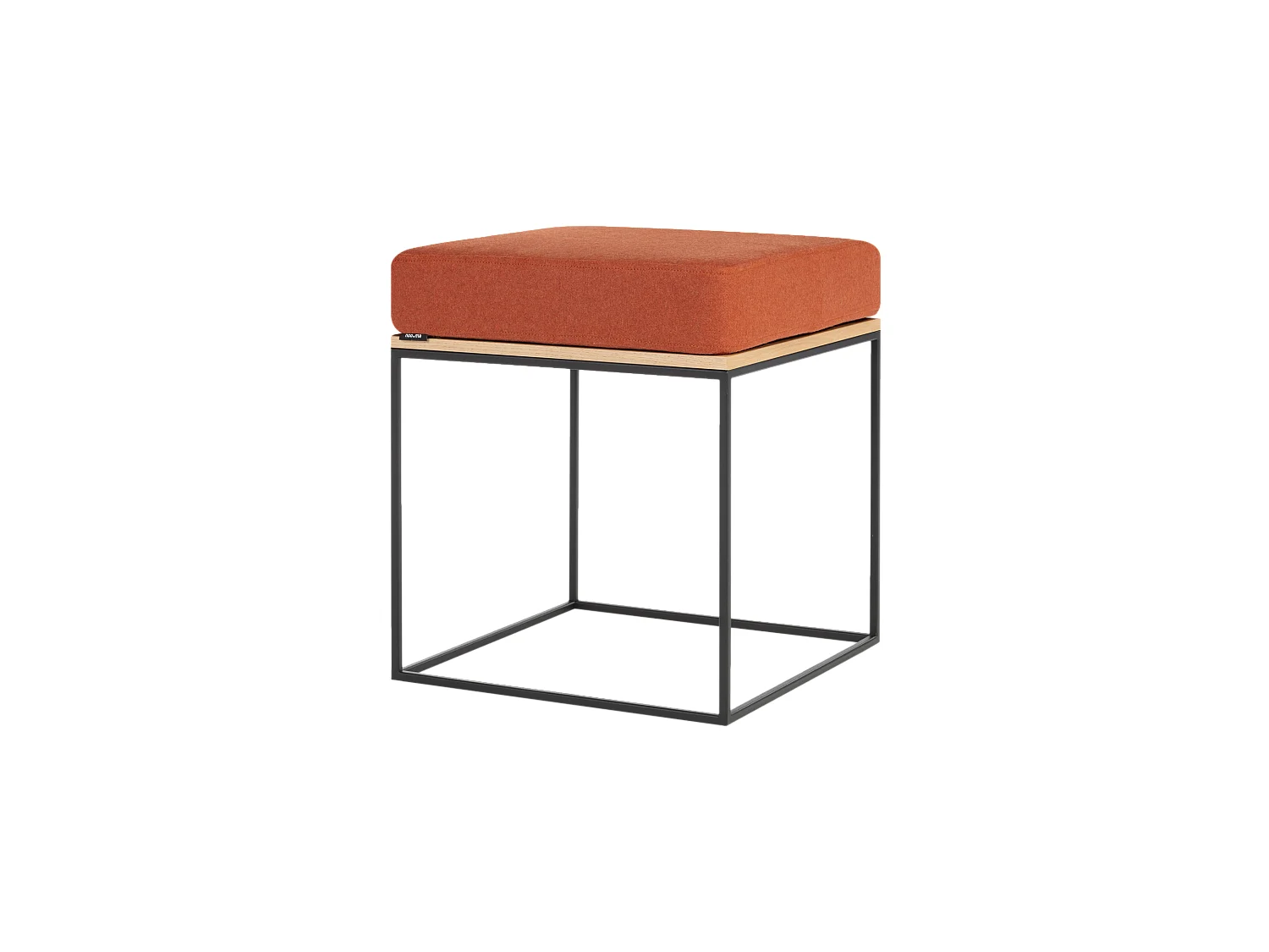 Pouf Feo - pouf carré minimaliste en chêne noir avec coussin en laine
