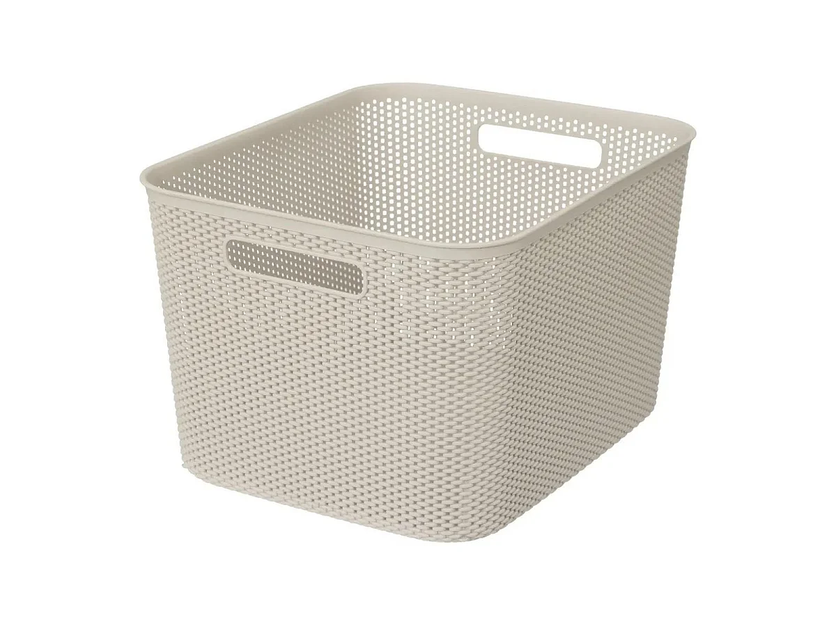 Panier de Rangement "Crochet" 21cm Beige Lin