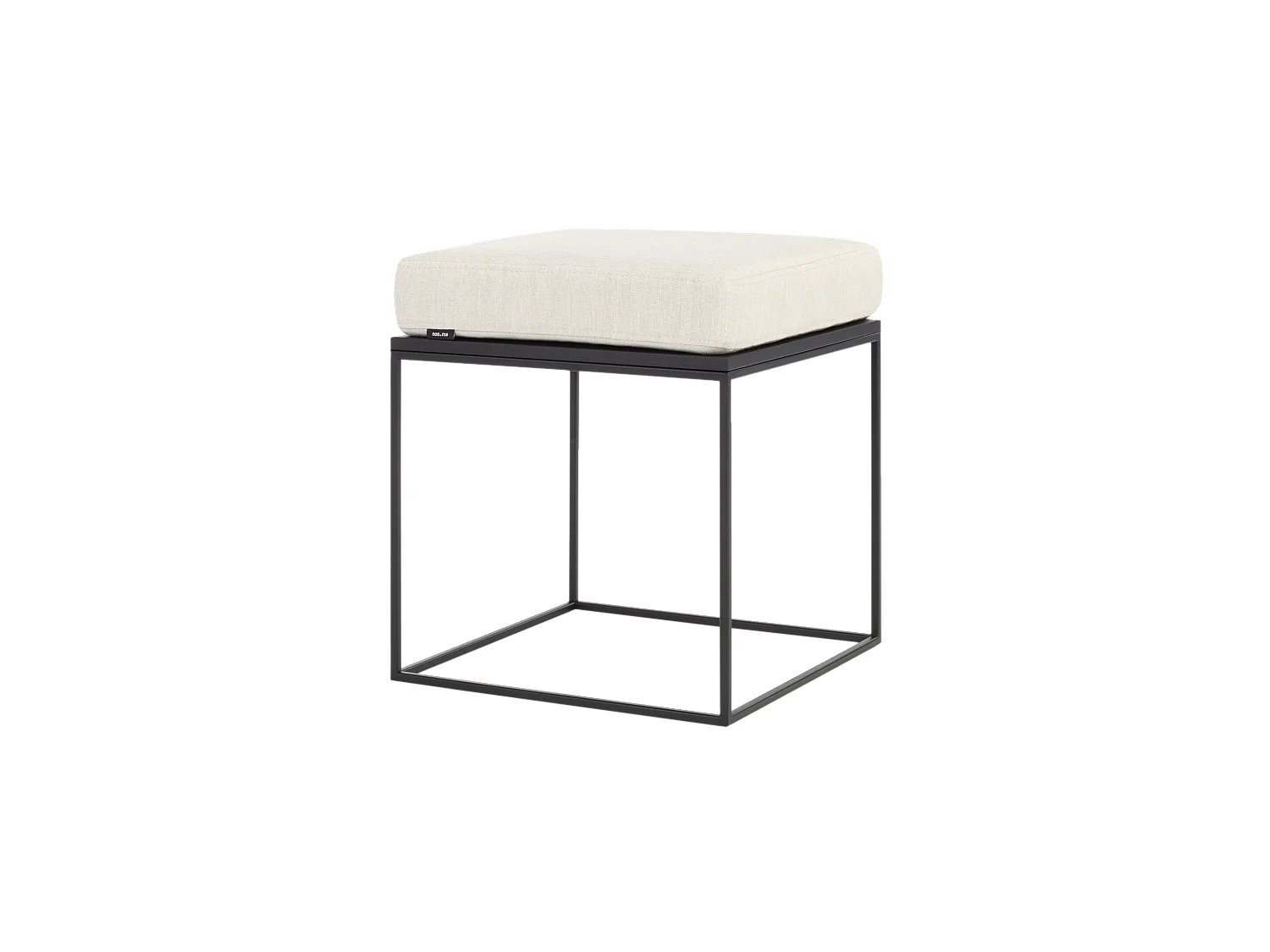 Pouf Feo - pouf carré minimaliste en chêne noir avec coussin en laine