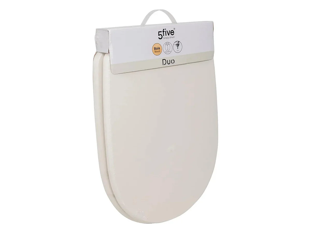 Abattant WC Design "Duo" 49cm Ivoire