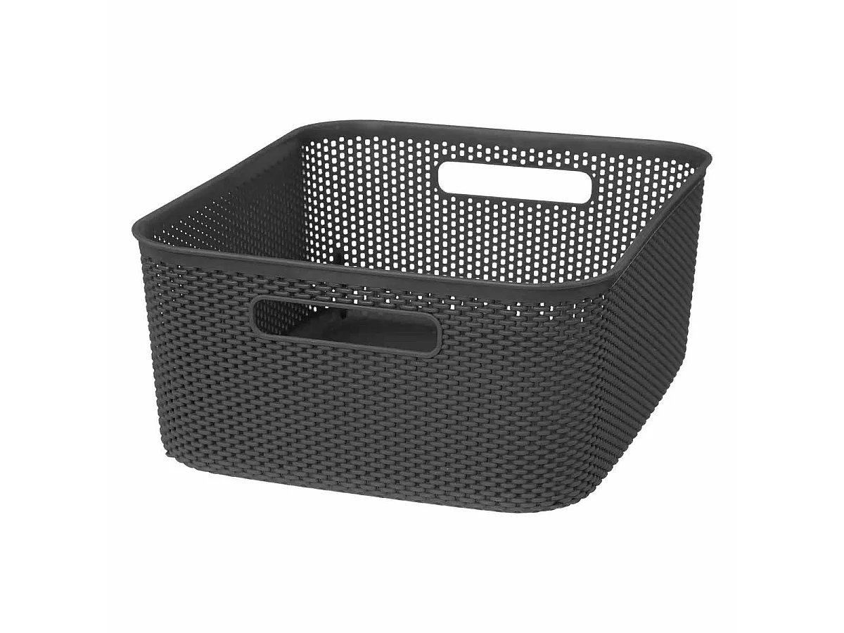 Panier de Rangement "Crochet" 14cm Gris Anthracite