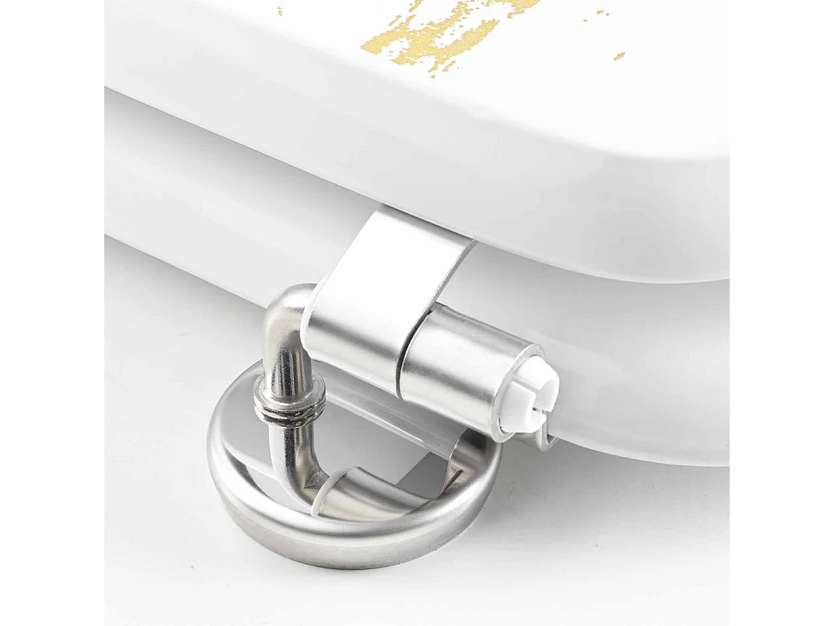 Abattant WC Imprimé "Aquamarbre" 47cm Blanc & Or