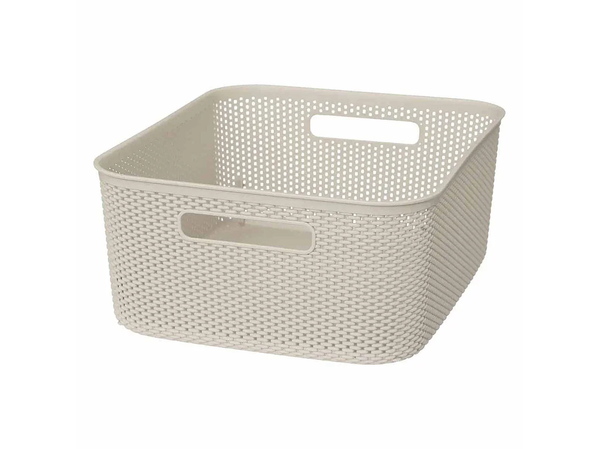 Panier de Rangement "Crochet" 14cm Beige Lin