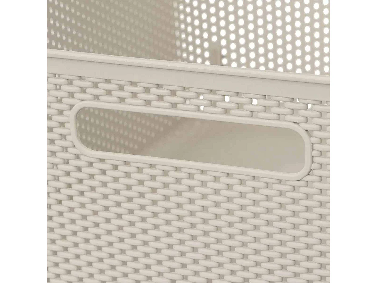 Panier de Rangement "Crochet" 14cm Beige Lin