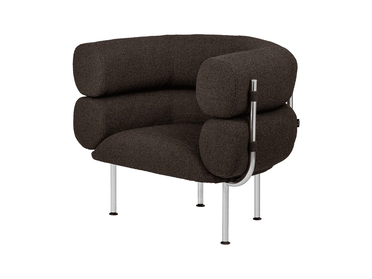 Fauteuil Ubi, fauteuil moderne enveloppant avec accoudoirs, assise fixe, fabriqué en Pologne