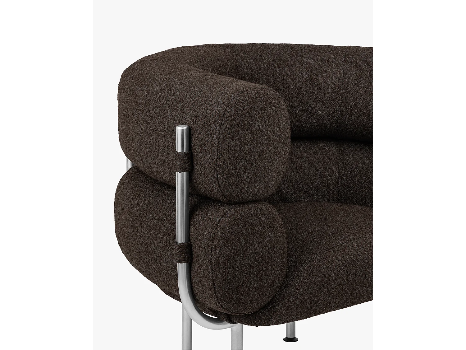 Fauteuil Ubi, fauteuil moderne enveloppant avec accoudoirs, assise fixe, fabriqué en Pologne