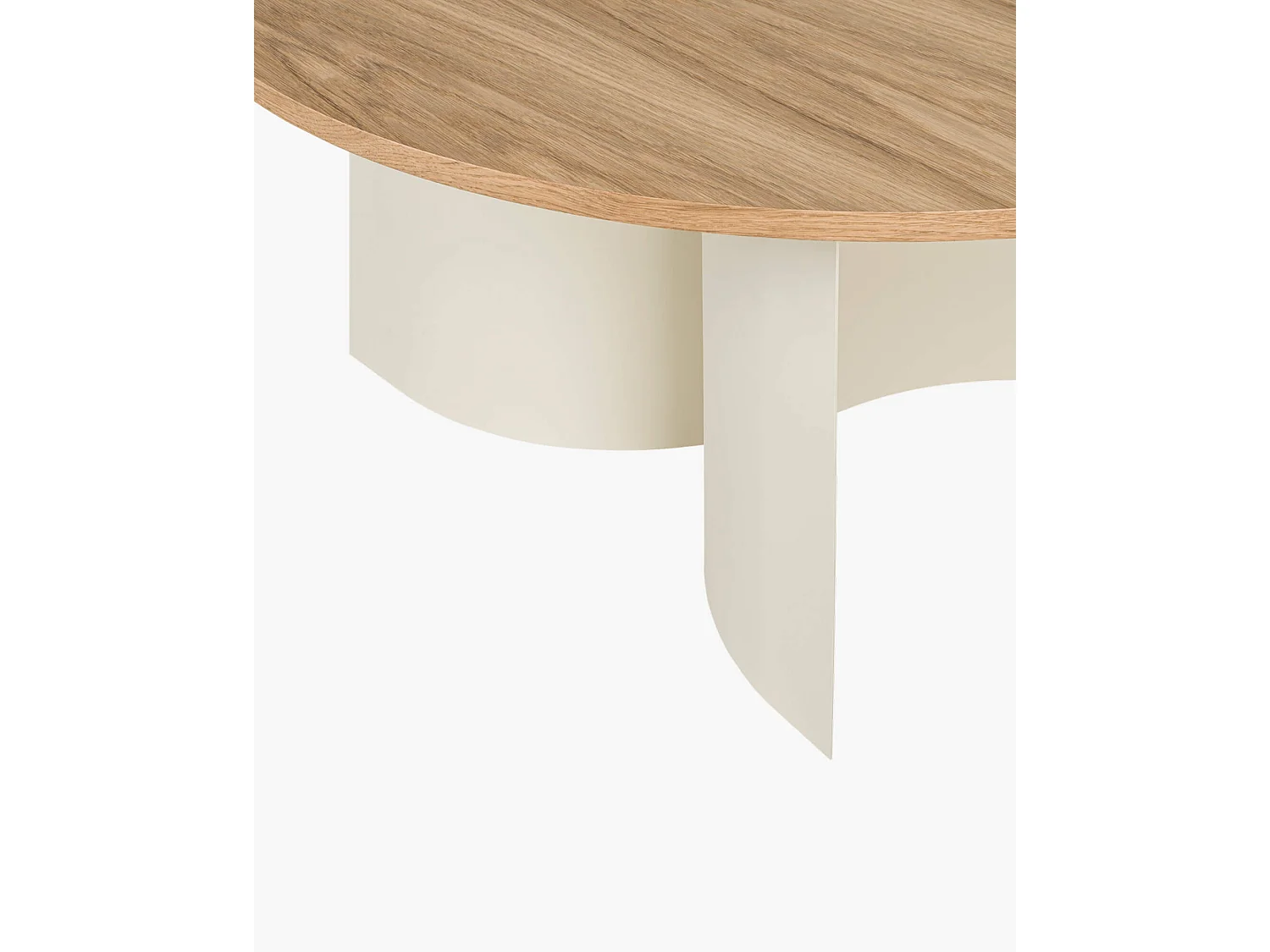 noo.ma salontafel Oak - modern eiken fineer, onregelmatige basis, 95x95x44 cm