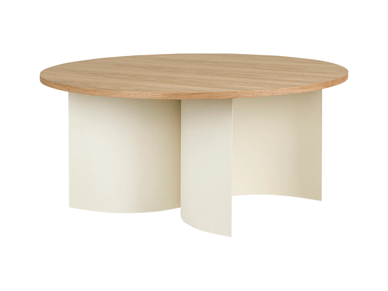 noo.ma salontafel Oak - modern eiken fineer, onregelmatige basis, 95x95x44 cm