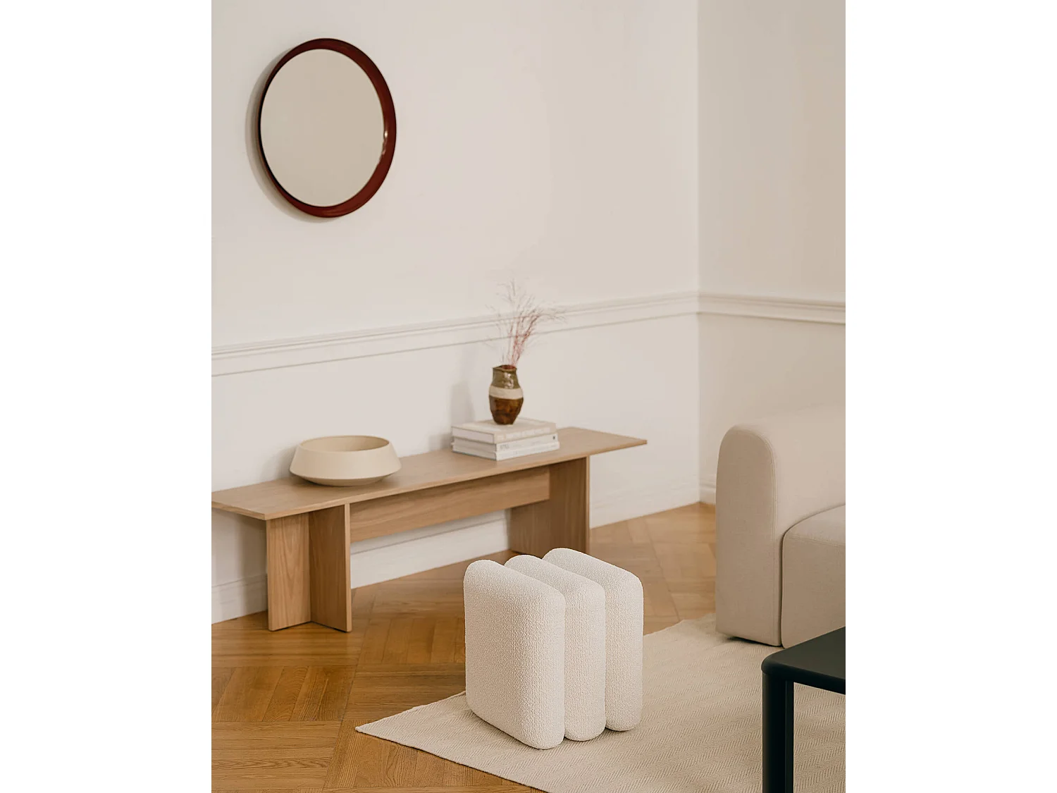 Banc Hett en placage de chêne, 170 cm - style minimaliste