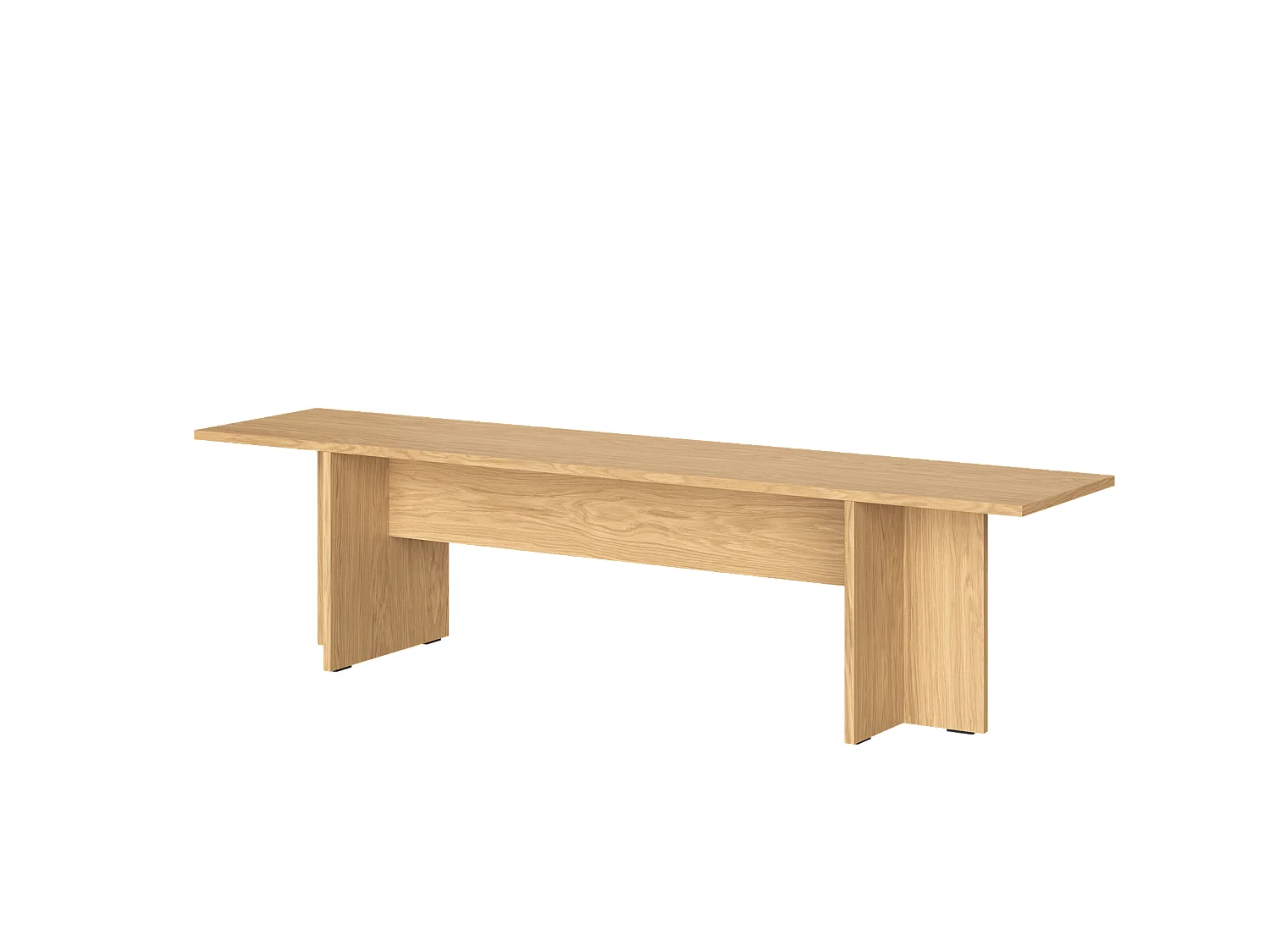 Banc Hett en placage de chêne, 170 cm - style minimaliste