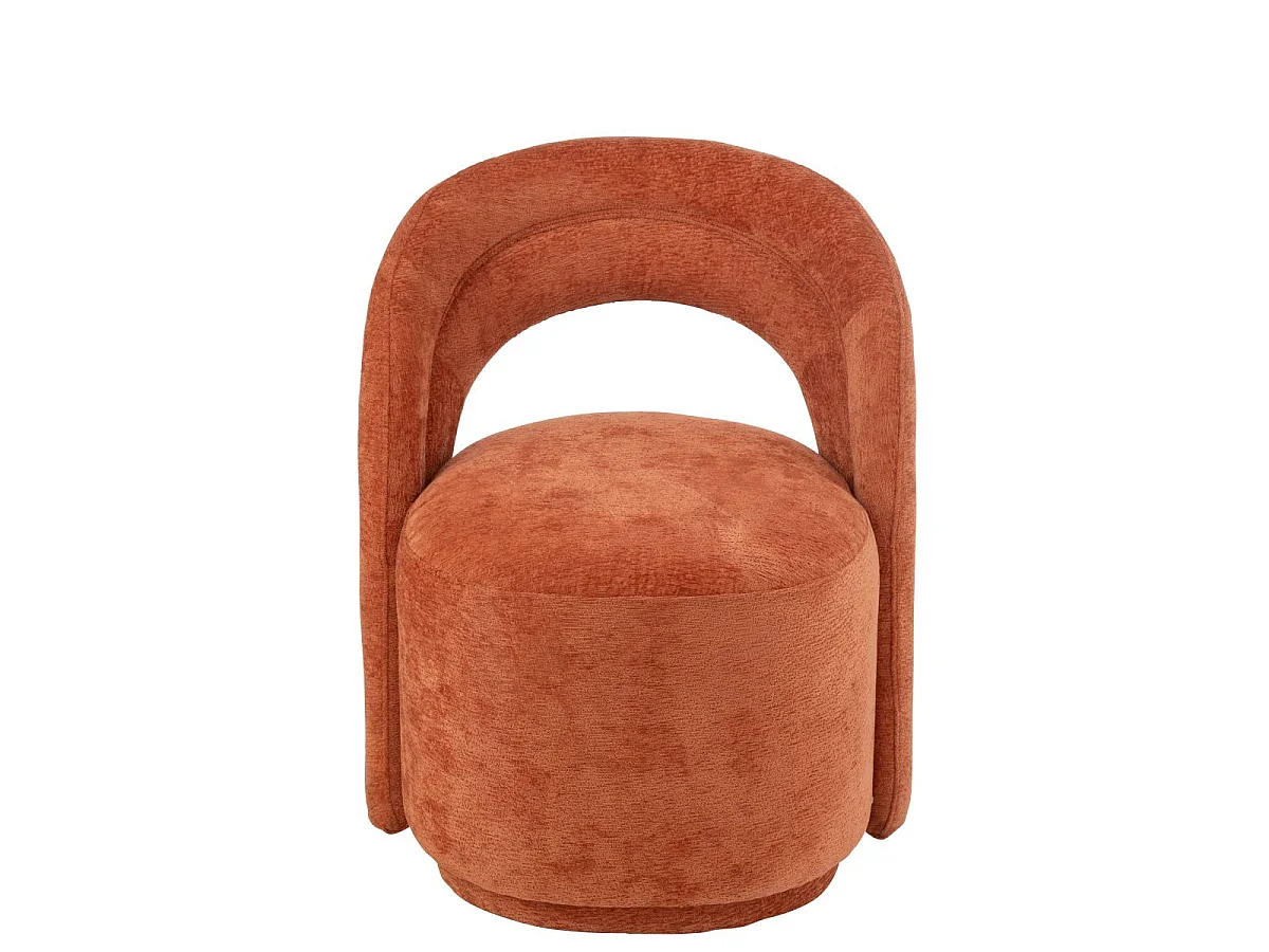 Fauteuil Design Arrondi "Anise" 80cm Orange Rouille