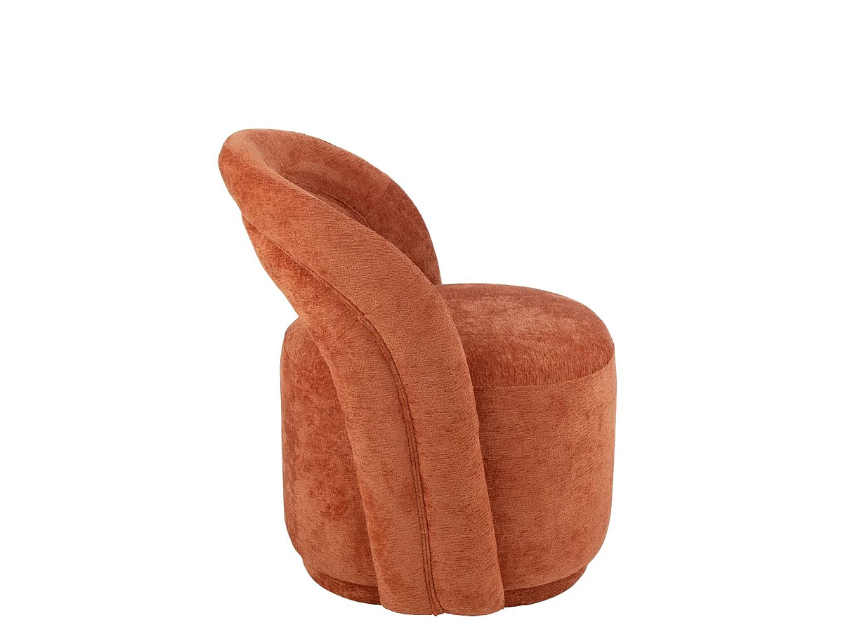 Fauteuil Design Arrondi "Anise" 80cm Orange Rouille
