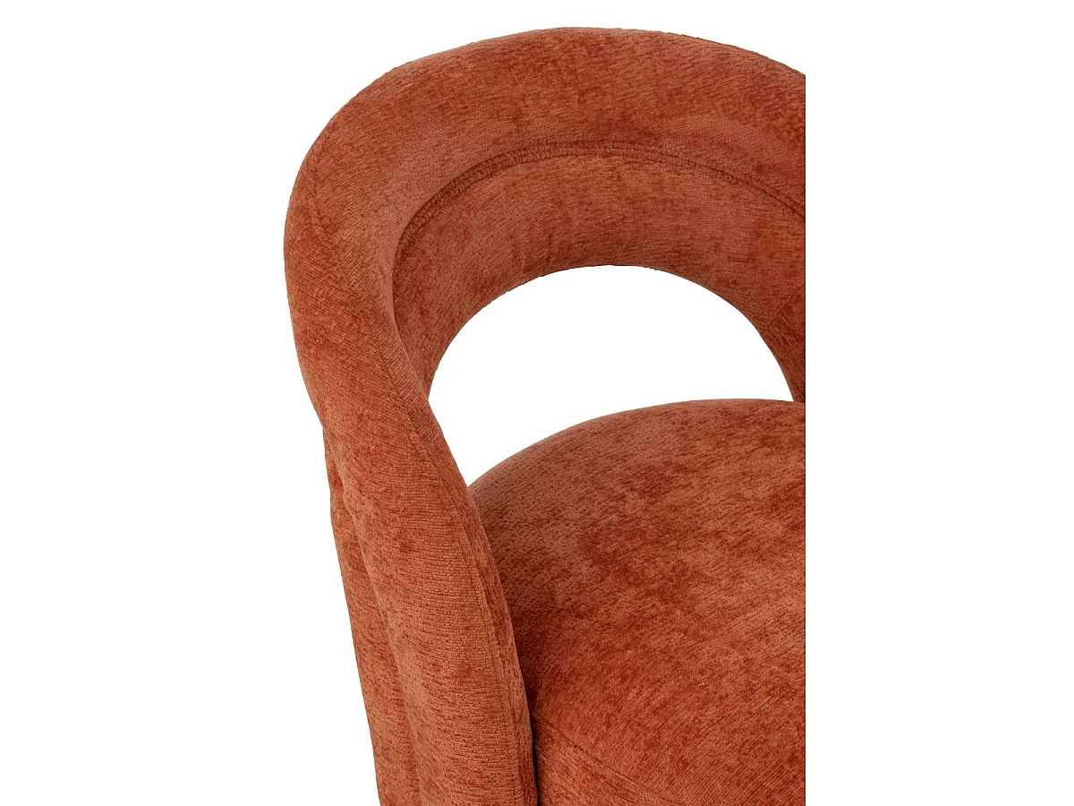 Fauteuil Design Arrondi "Anise" 80cm Orange Rouille