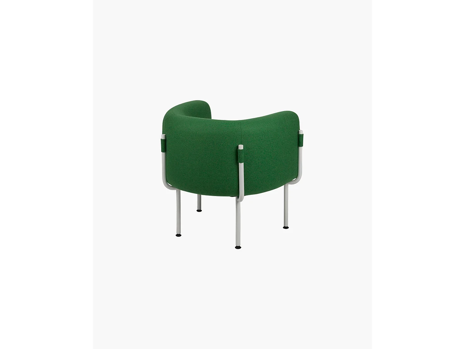 noo.ma mosgroene fauteuil met armleuningen - 75% wol, moderne minimalistische stijl