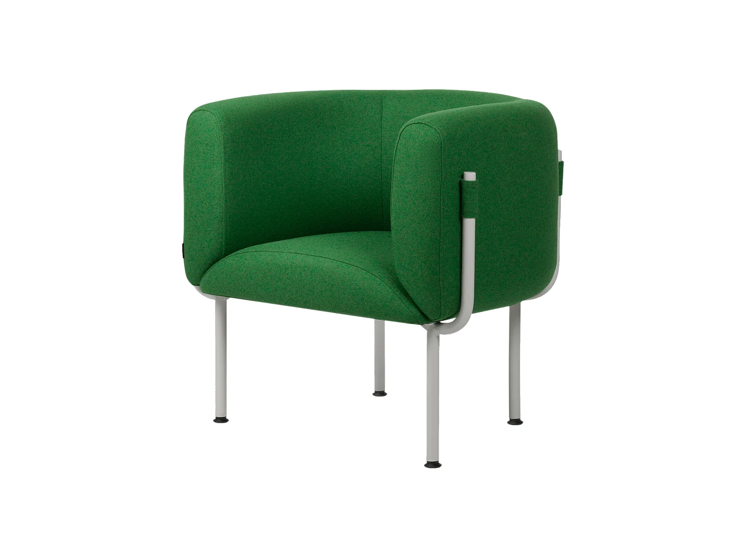 noo.ma mosgroene fauteuil met armleuningen - 75% wol, moderne minimalistische stijl