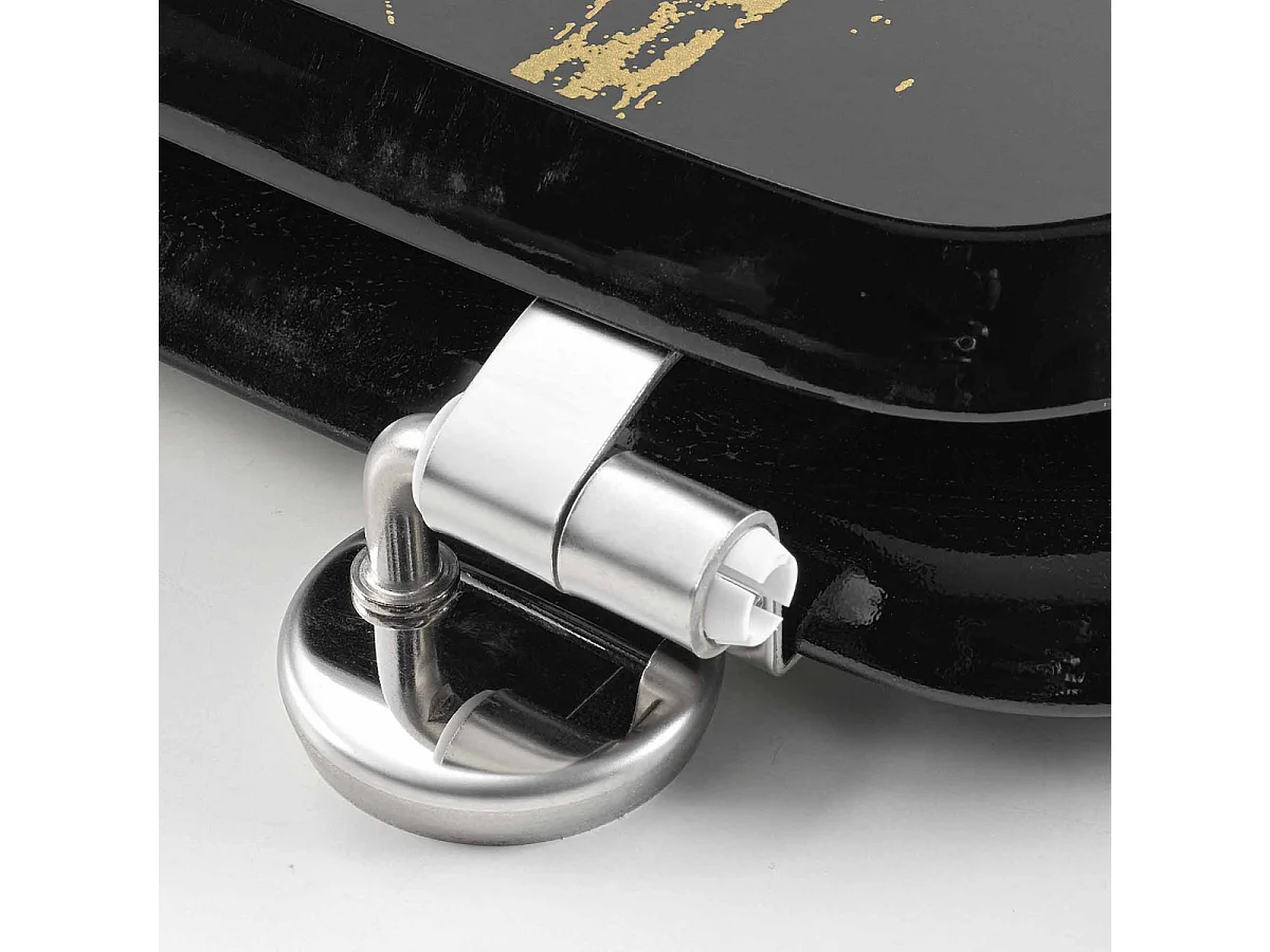 Abattant WC Imprimé "Aquamarbre" 47cm Noir & Or