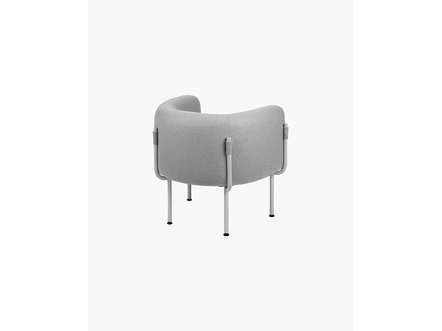 noo.ma sofa wełniana 2-osobowa szara, nowoczesna, z podłokietnikami