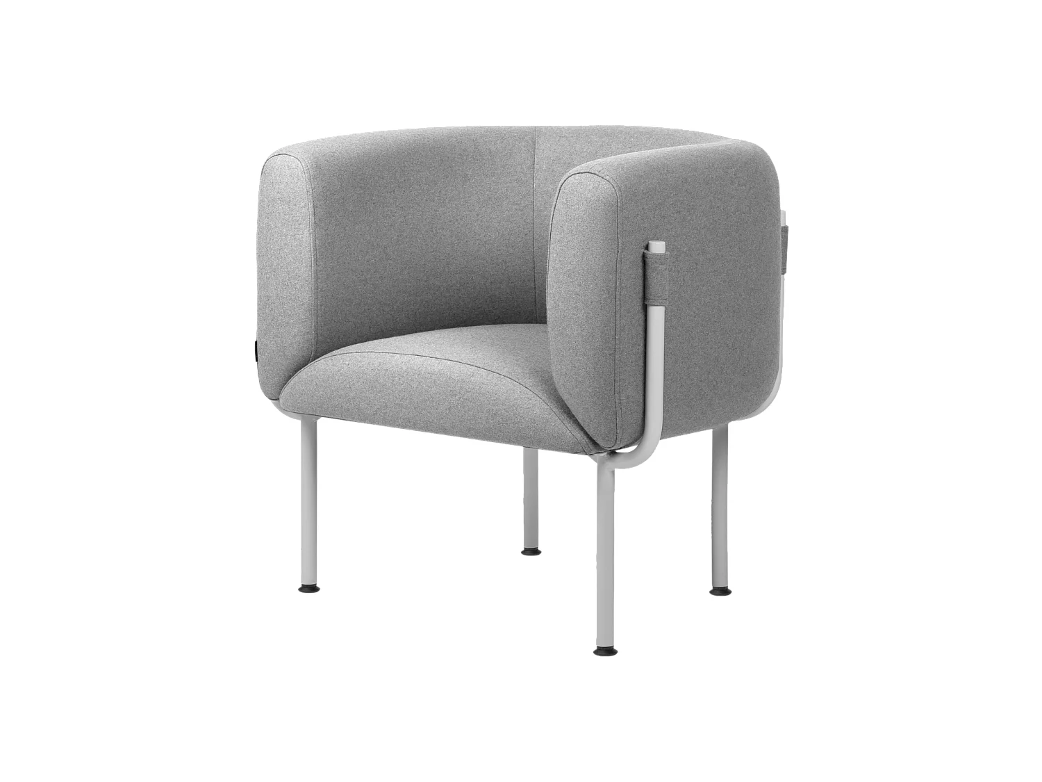 noo.ma sofa wełniana 2-osobowa szara, nowoczesna, z podłokietnikami